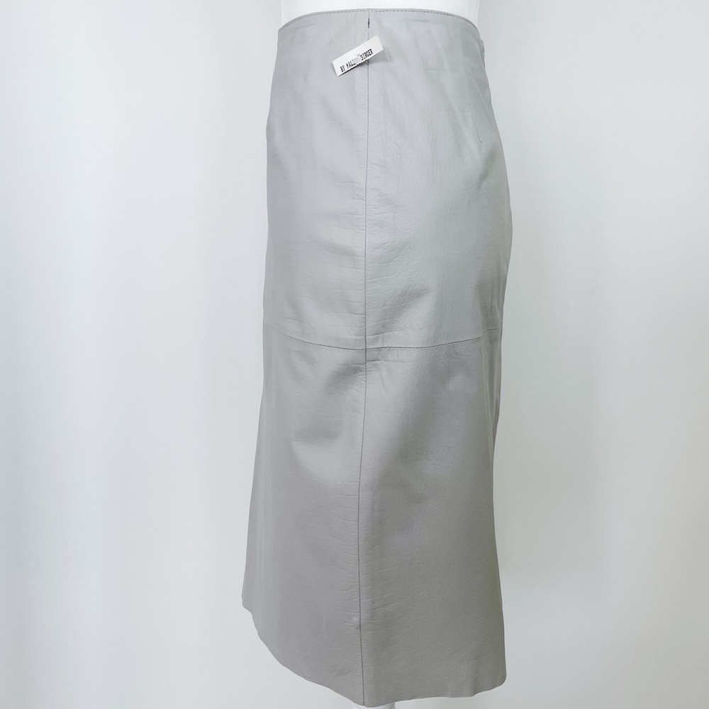 NWT By MALENE BIRGER Gray Embossed Leather Pencil Skirt - Picture 8 of 13